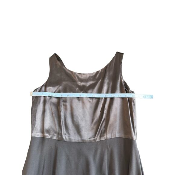 Laura Ashley Satin Sleeveless Black Side Slit Relaxed Maxi Dress Size 8 - Picture 7 of 9